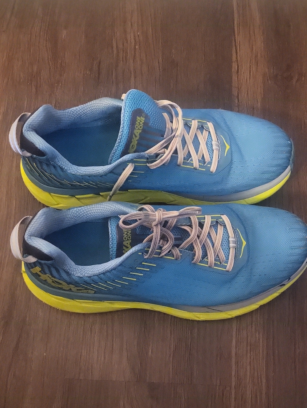 Hoka One One Kids Blue and Yellow Athletic Sneakers